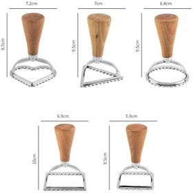 5pcs; Geometric Cookie Cutters; Stainless Steel Candy Mold With Wooden Handle; Biscuit Molds; Square Round Heart Shaped Chocolate Cutters; Cake Decora (Items: Cookie Mold)