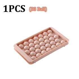 66/33 Ice Ball Mold Hockey Frozen Mini Ball Maker Mold Round Ice Cube Mold with Lid Ice Tray Box Whiskey Cocktail Kitchen Tools (Color: 1PCS 33Ball1)