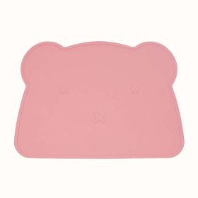 Baby Bear Shape Silicone Washable Insulated Placemat (Size/Age: Average Size (0-8Y), Color: Pink)