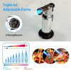 Culinary Butane Torch Lighter Refillable Blow Torch Adjustable Flame Kitchen Cooking BBQ Torch (Gas Not Included)